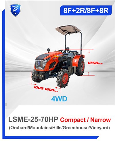 Kompakt Orchard Tractor Küçük Dört Tekerlekli Çiftlik Bahçe Traktör